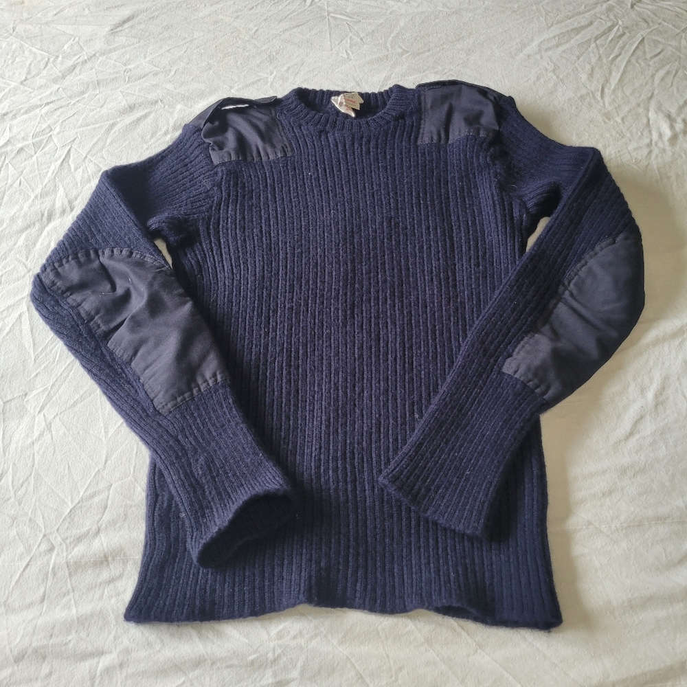 Wooly Pulley Sweater Mens XL Navy Blue Brigade Quartermasters Military Pure Wool